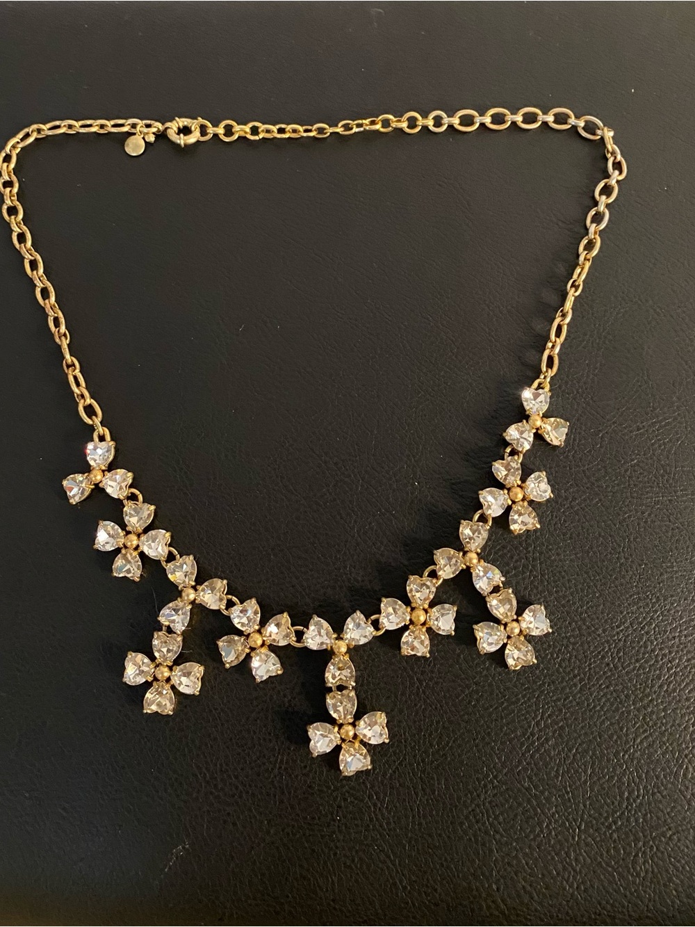 J. Crew Gold and Clear Crystal Floral Bib Necklace - Picture 9 of 11